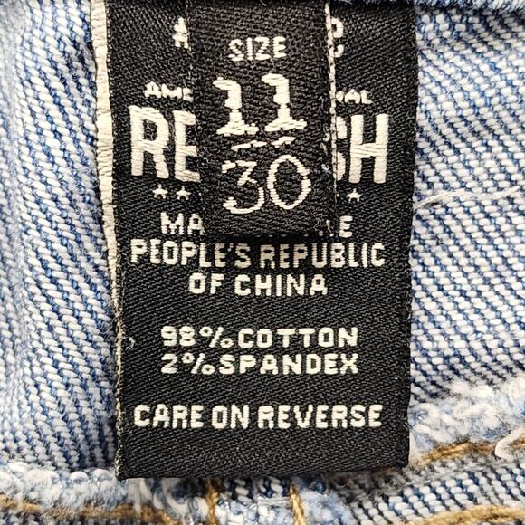Rewash Jean Shorts Womens 11/30 Blue Super High Rise Mom Cuffed Distressed - Picture 7 of 13
